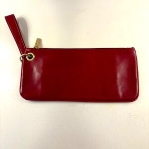 HOBO Red Polished Leather Wristlet, New Condition/ Never Used